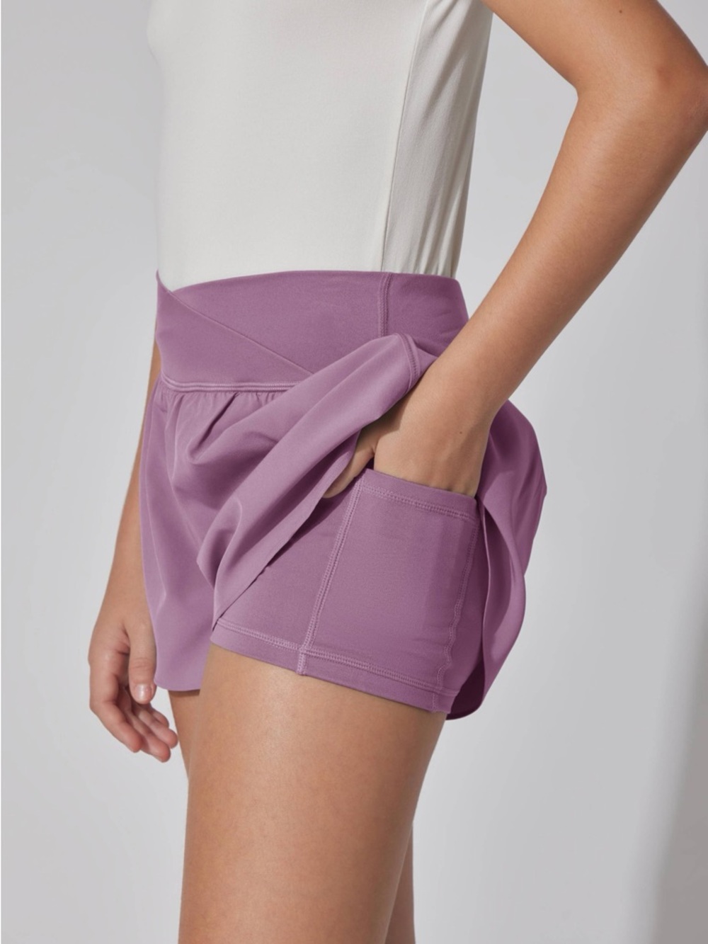 Girls 2 Pack Crossover Hybrid Short w Inner Pant - Picture 6 of 6